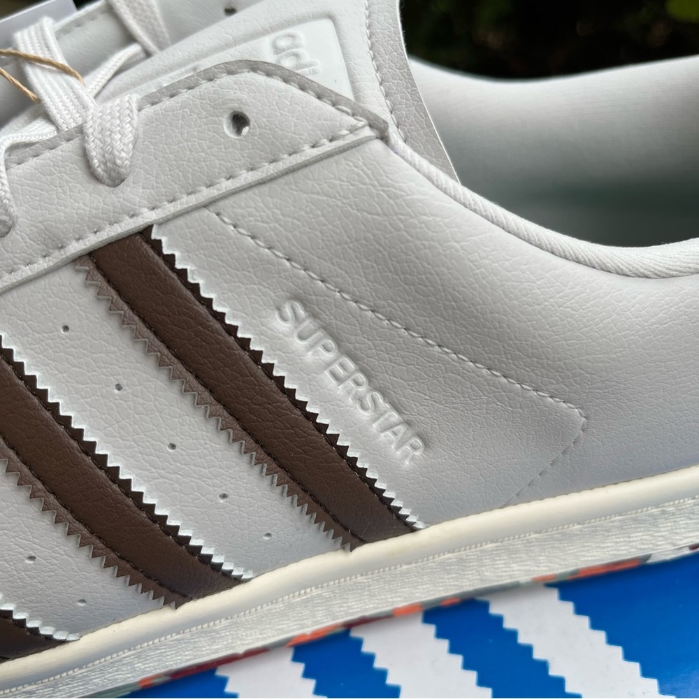 adidas Superstar Golf Sz 11.5 GREY BROWN Shoes ID9298 NEW! NWB - Picture 2 of 9